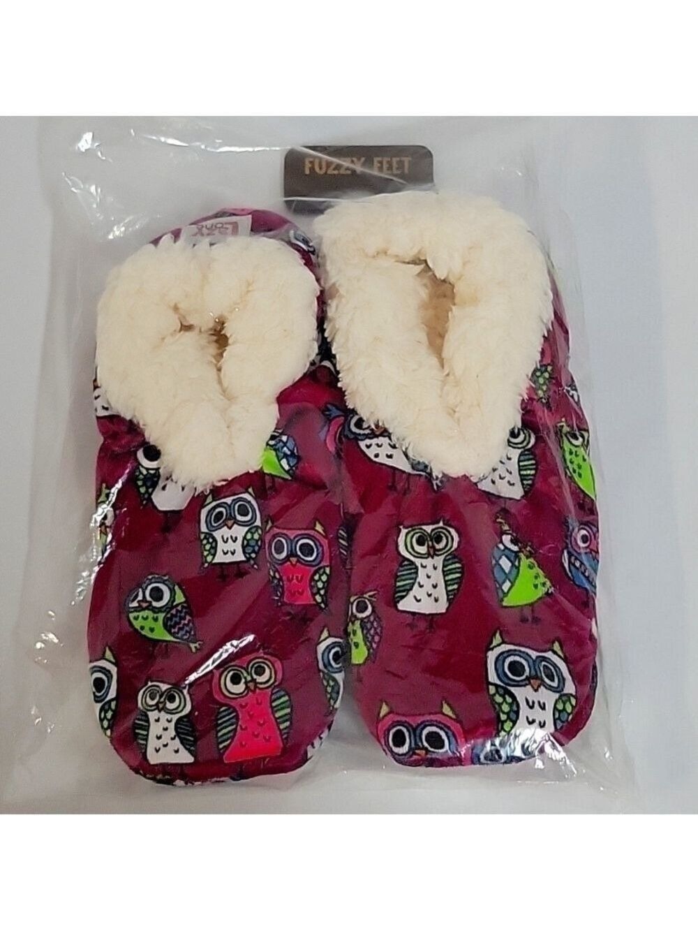 NWT Owl Lazy One Night Fuzzy Feet Slippers, Size L/XL